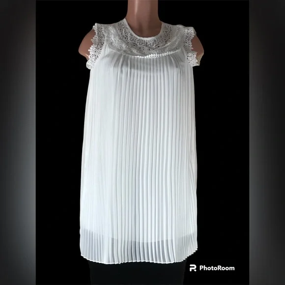 Speechless Women's Size 14 Top White Tunic Blouse Sleeveless NWOT - Picture 12 of 16